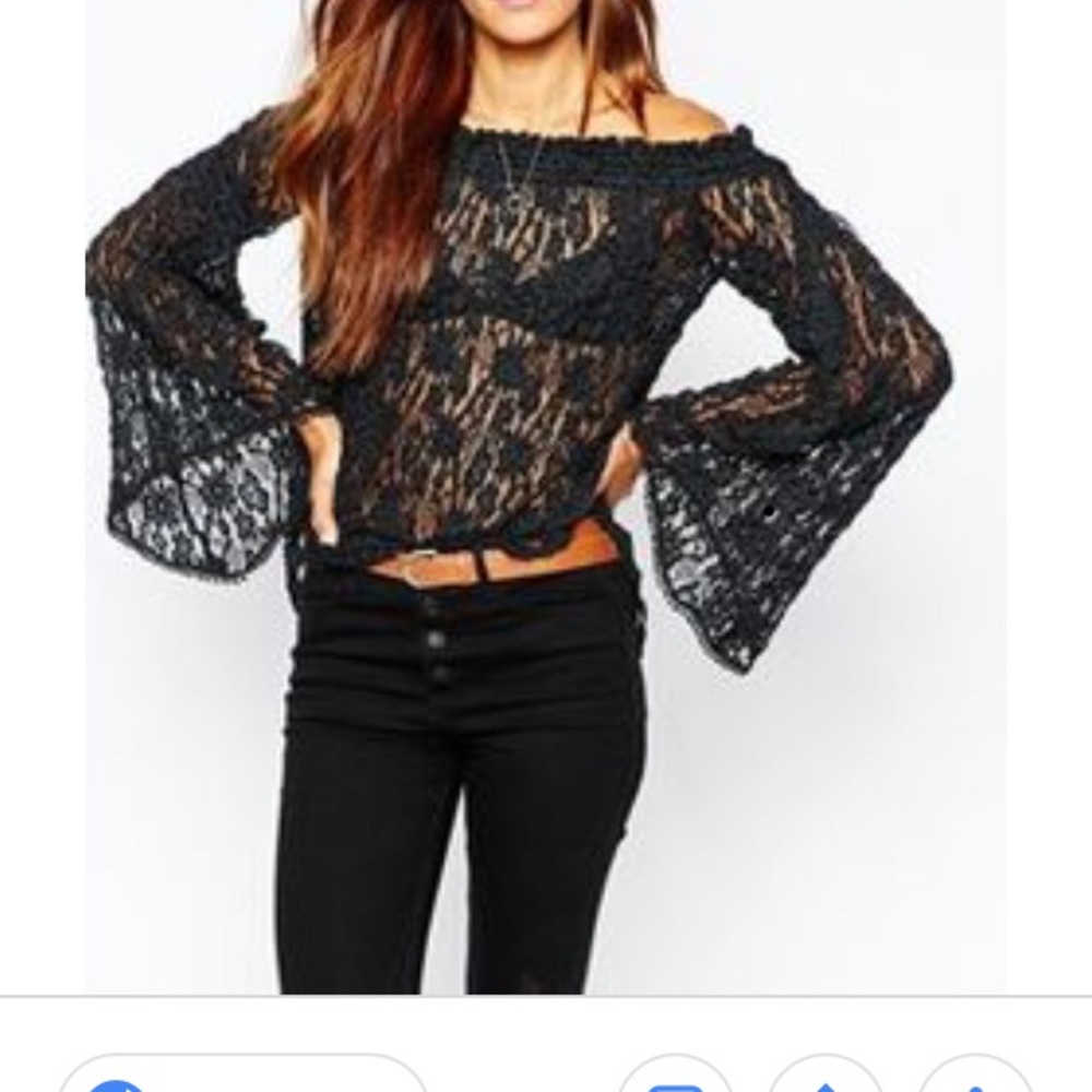 Abercrombie XS white lace boho top